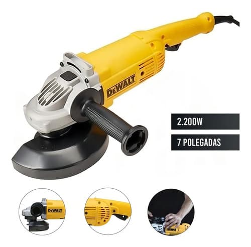 Esmerilhadeira Angular 115mm Dewalt, Modelo Dwe491, Com Potência De 2200w, Ideal Para Trabalhos Em Serralherias, Amarelo 220v 50 Hz 5
