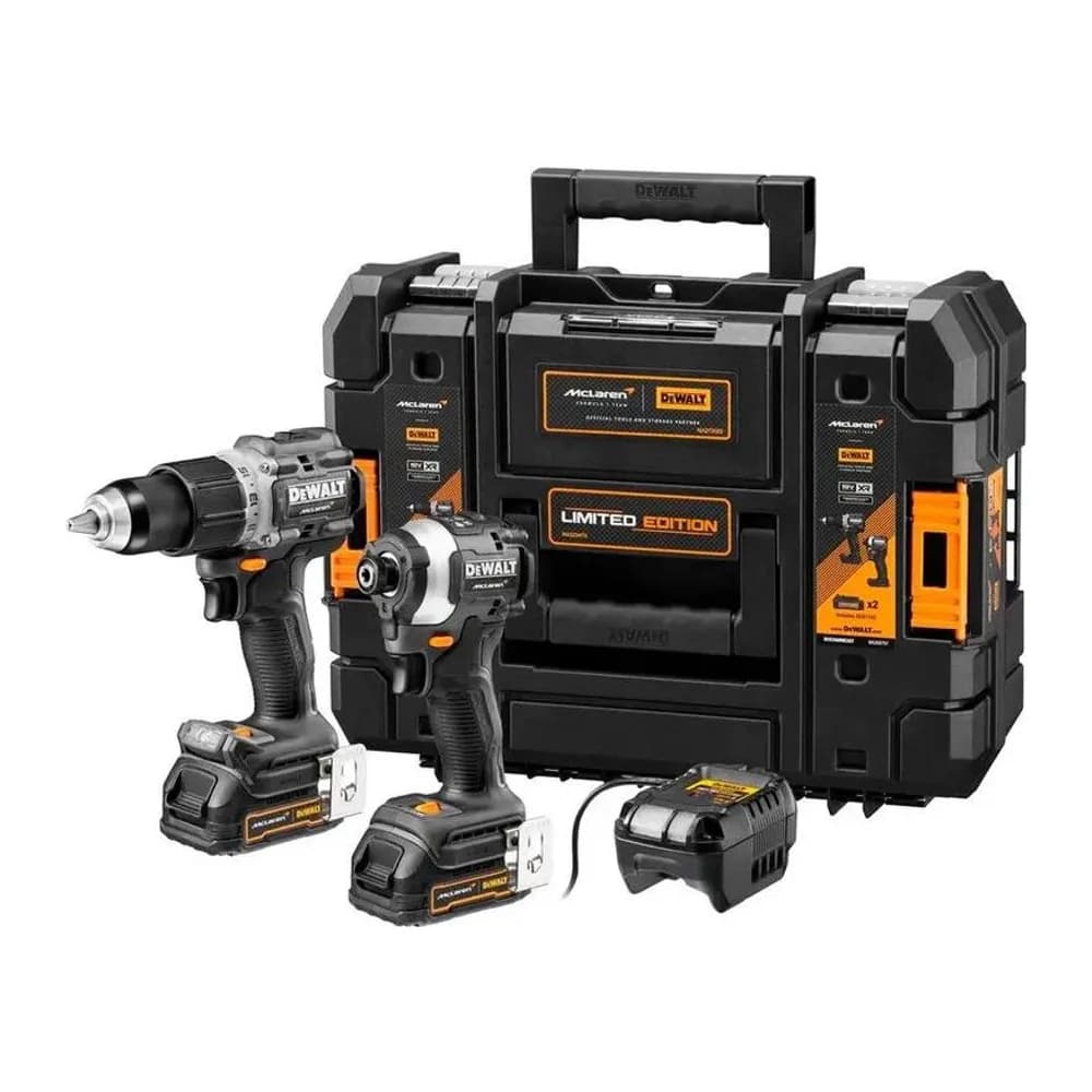 Parafusadeira e Furadeira 13MM Dewalt X Mclaren + Parafusadeira de Impacto 6,35 Mm DCK200ME2GT Edição Limitada Amarelo 127/220V 50HZ/60HZ – DCK200ME2GT-BR
