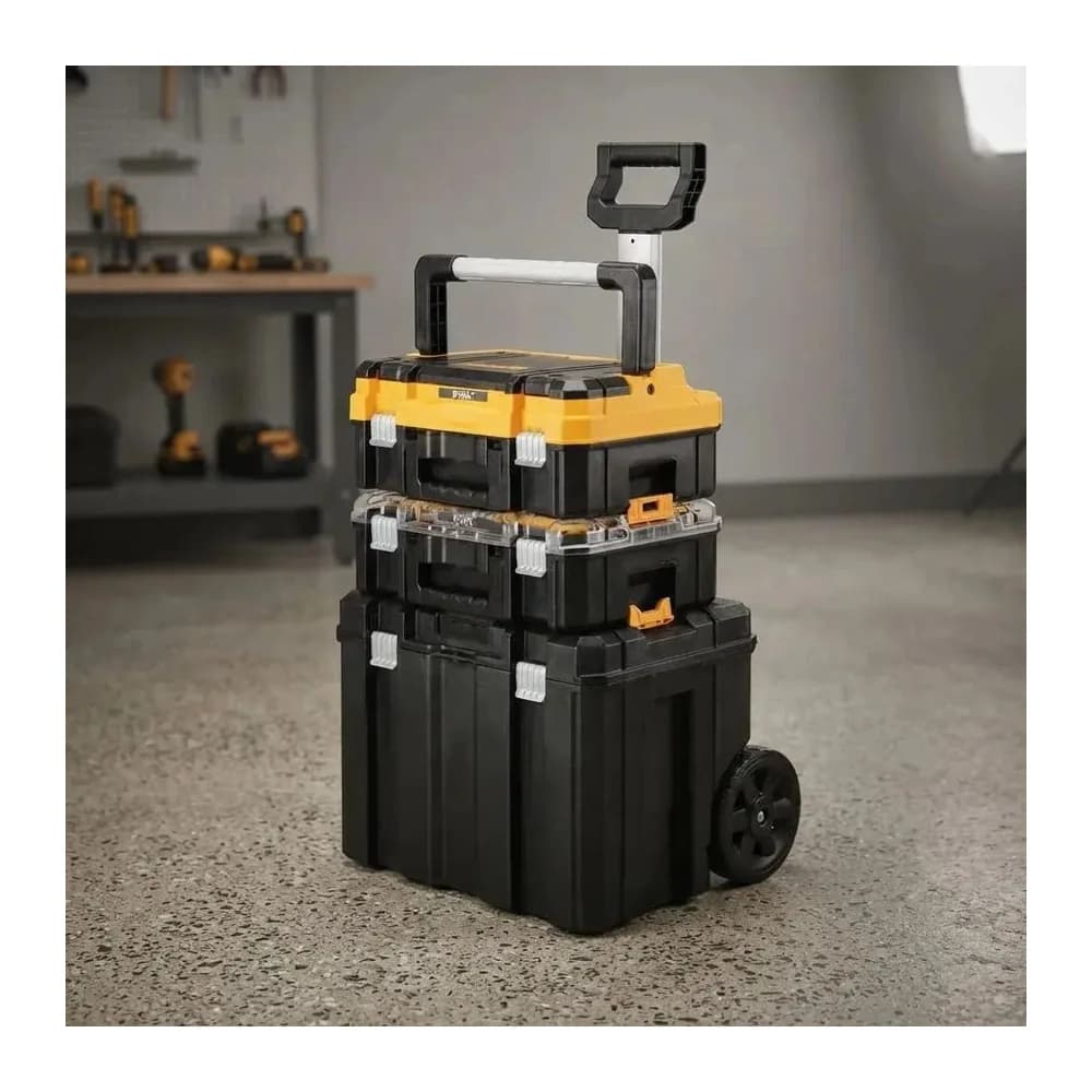 Torre Maleta de Ferramentas com Rodas Dewalt DWST60404 3 Módulos, Capacidade 50KG, Preta Preto – DWST60404