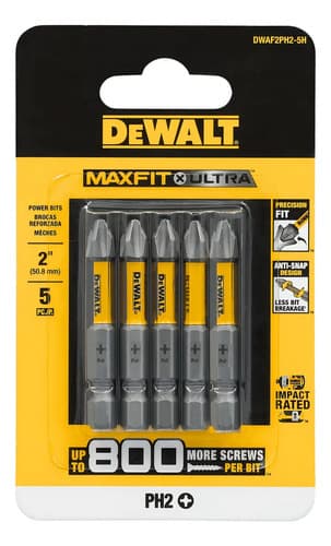 Jogo Bits Impacto 5pcs Dewalt Dwaf2ph2-5h Maxfit 50mm Ponta Phillips Ph2 4