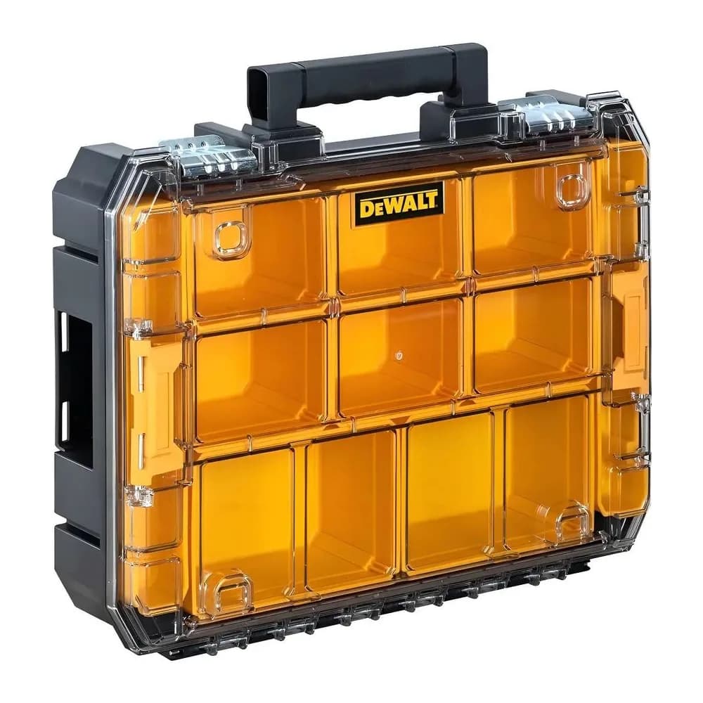 Caixa de Ferramentas Organizadora Transparente Dewalt T-stak V Amarelo e Preto