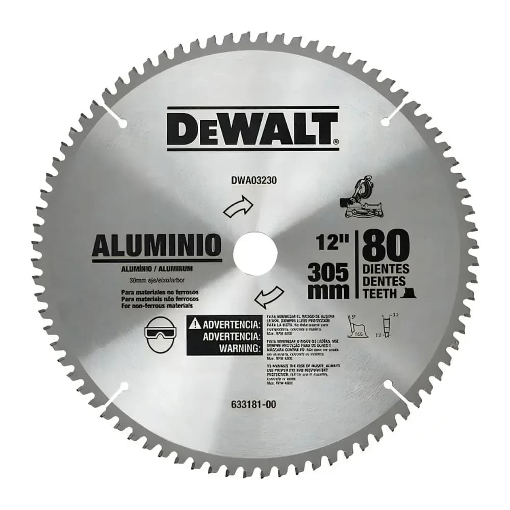 Disco de Serra Circular de 12 para Alumínio 80 T Dewalt