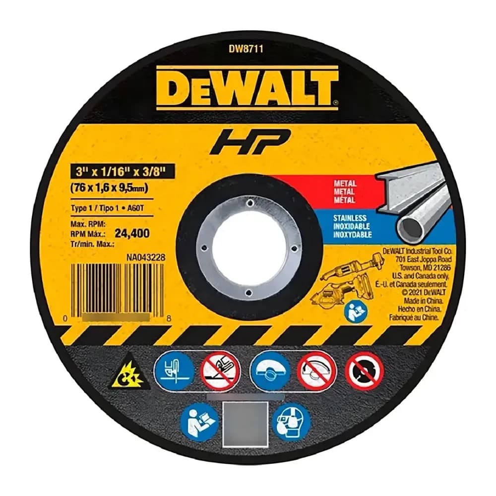 DISCO DE CORTE ABRAS.HP3 "X1/6"X3/8" 3 DW8711P3 – DW8711P3