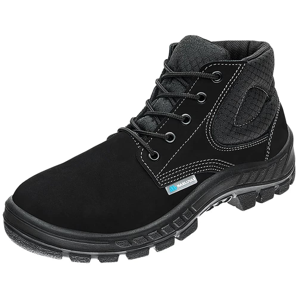 50B26-CB-BP, 40 BOTA C/ CADARCO BICO PLASTICO COURO NOBUCK PRETO 15/17 NEW PRIME SALTO NUBUCK