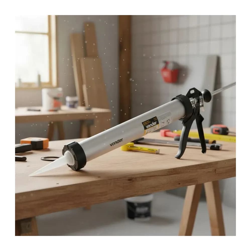 Aplicador Pistola Silicone Pu Profissional 600 Ml - Vonder