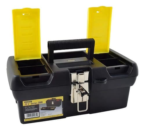 Caixa De Ferramentas Millenium 12,5 Stanley, Modelo 013013s, Caixa Fabricada Em Polipropileno Com Fechos Em Metal Niquelado E Bandeja Organizadora, Capacidade De 50kg Preto 4