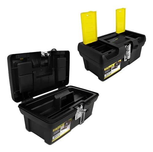 Caixa De Ferramentas Millenium 12,5 Stanley, Modelo 013013s, Caixa Fabricada Em Polipropileno Com Fechos Em Metal Niquelado E Bandeja Organizadora, Capacidade De 50kg Preto 10