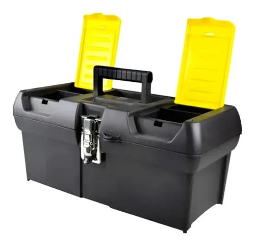 Caixa De Ferramentas Millenium 12,5 Stanley, Modelo 013013s, Caixa Fabricada Em Polipropileno Com Fechos Em Metal Niquelado E Bandeja Organizadora, Capacidade De 50kg Preto 8