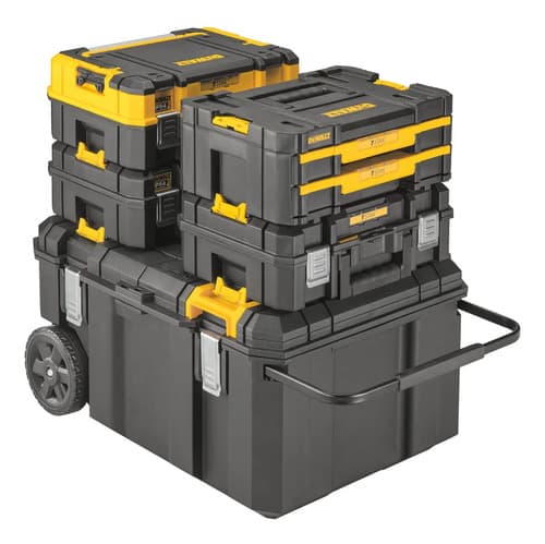 Caixa De Ferramentas Contractor Dewalt Modelo Dwst17871 Organizador Empilhável Capacidade De 50kg Preto 7