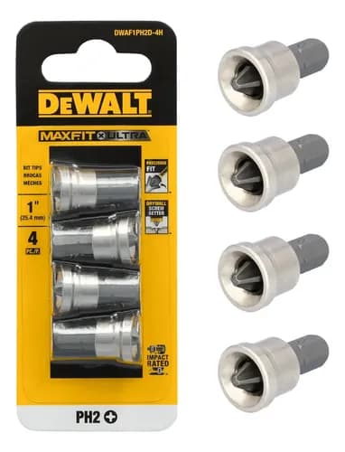 Kit 4 Bits Ponteira Drywall C/ Limitador Dwaff1ph2 Dewalt
