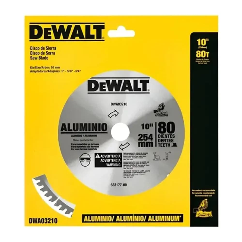 LAMINA SERRA ESQ. 10" 80 DENTES ALUMINIO - DWA03210 – DWA03210